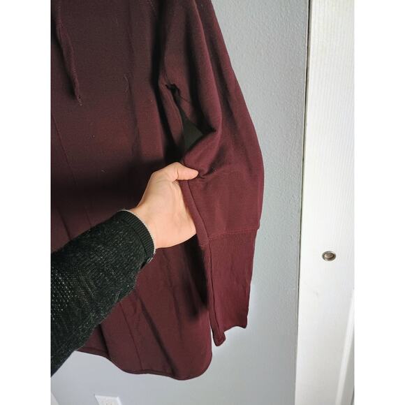 Athleta Solitude Hoodie Sweatshirt Dress deep maroon burgundy cozy relaxed - Picture 10 of 11